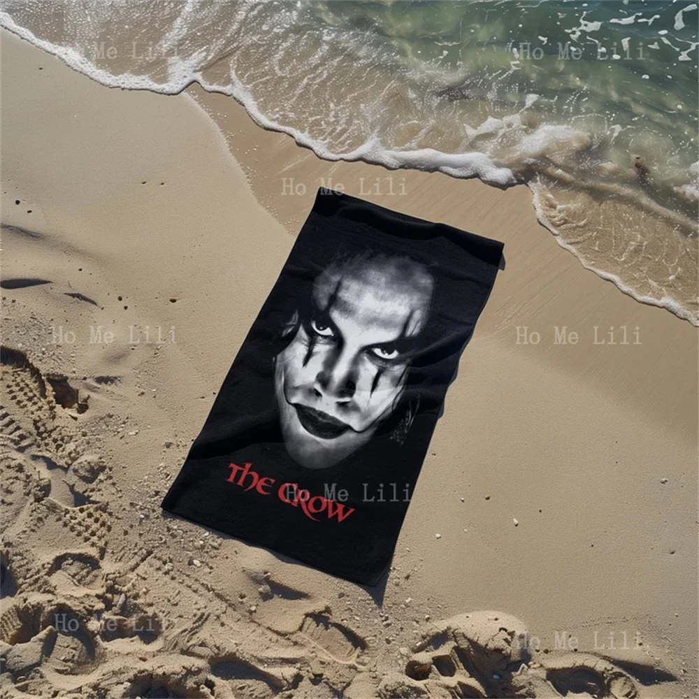 Striking Red Crow Design Brandon Lee Film Beach & Pool Towel Iconic Movie Memorabilia