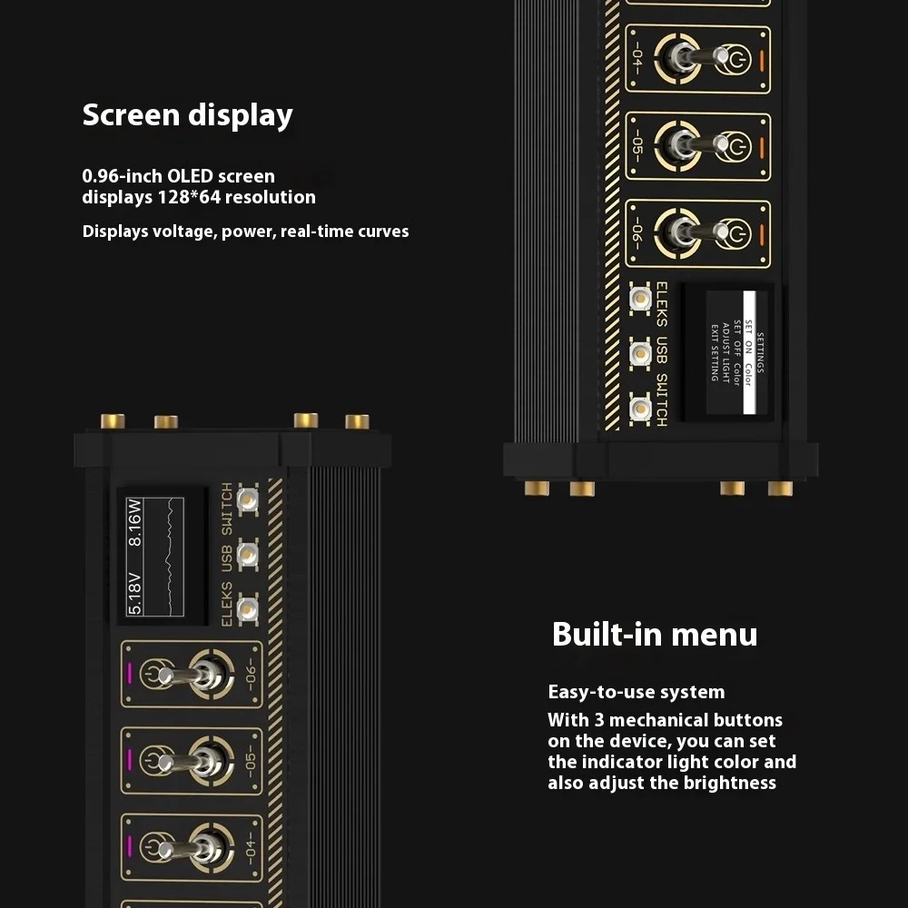 Bloque de interruptor USB, interruptor de botón de Control independiente, ajuste de mesa chapado en oro Retro, sensación de ceremonia