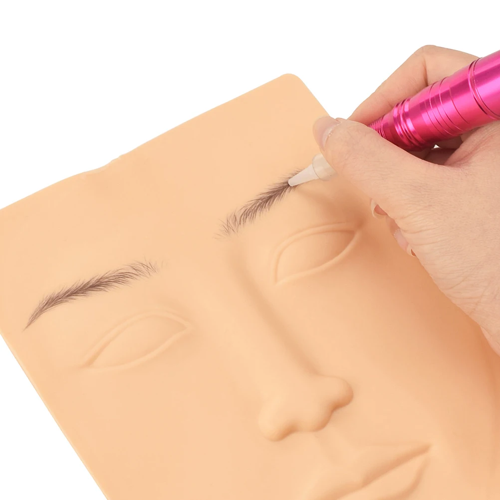 

3pcs Silicone Face Tattoo Practice Skin for Makeup Eyebrow Embroidery Salon Training 3D Fake Blank Human Skin
