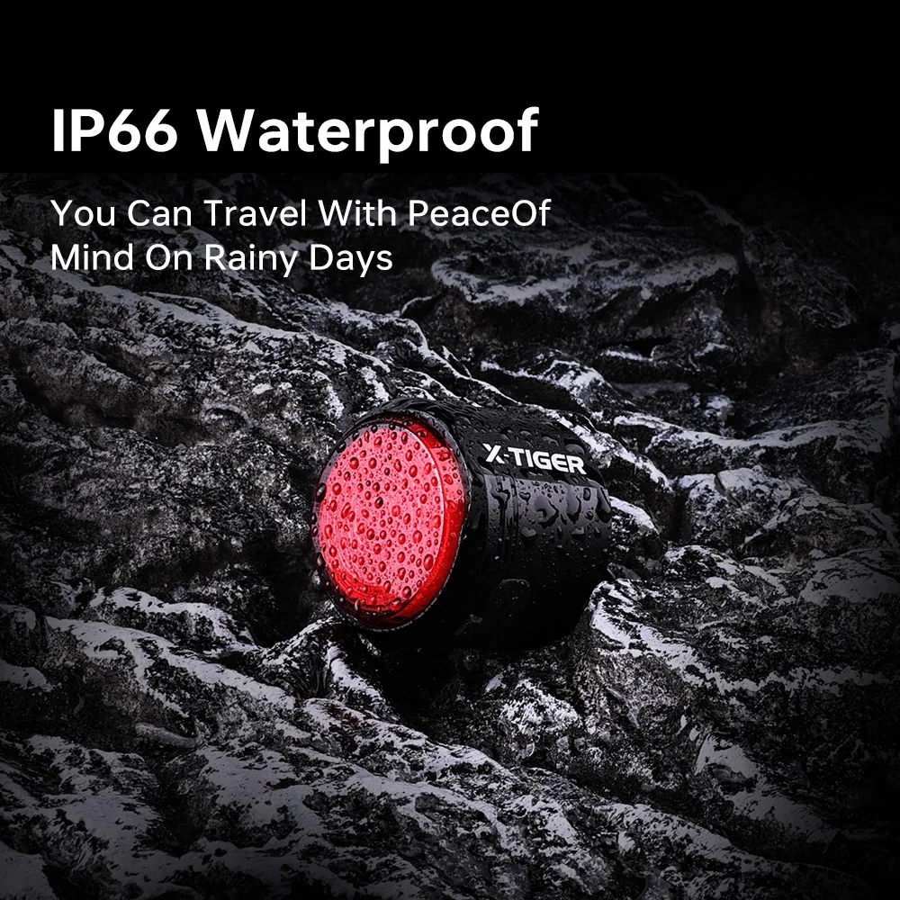 X-TIGER الضوء الخلفي الدراجة الذكية الفرامل الاستشعار ضوء سطوع عالية IPX6 إضاءة مقاومة للماء شحن الضوء الخلفي ملحقات الدراجة الجبلية #3
