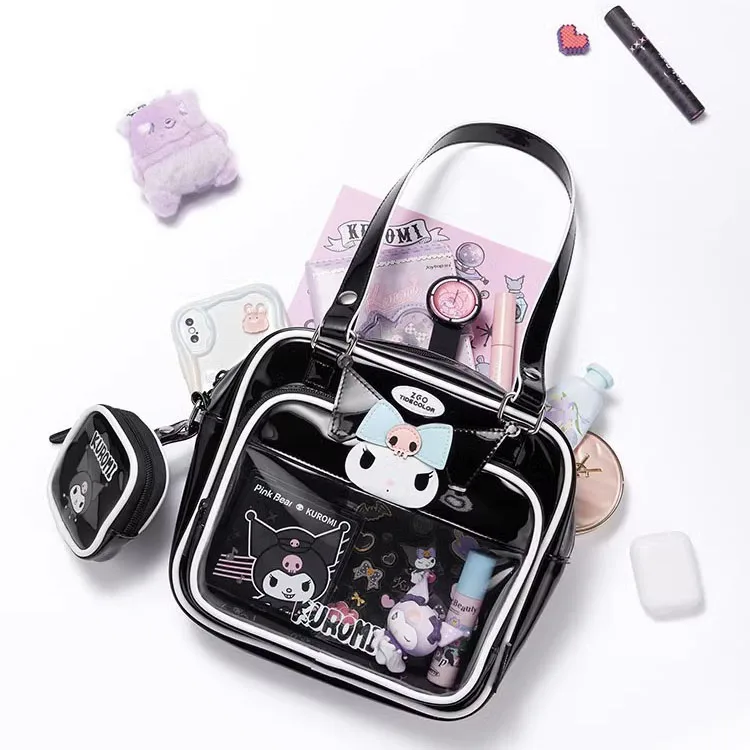 New Kawaii Sanrio Cinnamoroll Kuromi Plush Backpack Cute Anime Anime Shoulder Oblique Span Lolita Jelly Bag Handbag Girl Gift