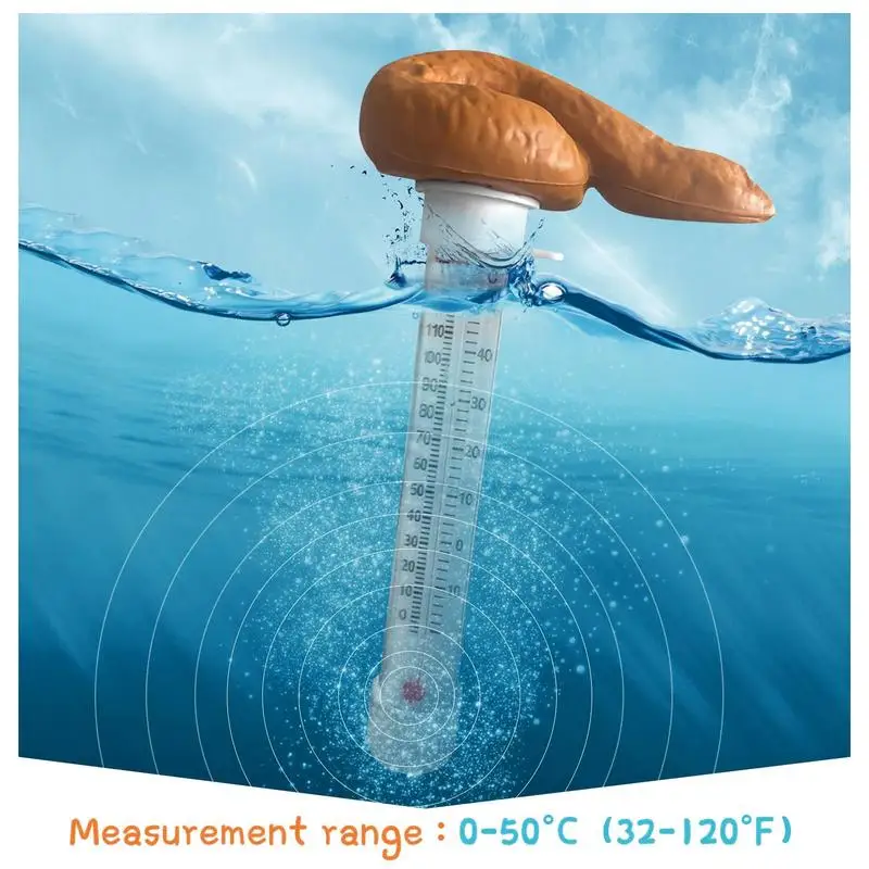 Floating Pool Thermometer Cartoon Poop-Shaped Water Temperature Thermometers Prank  for Outdoor Indoor Swimming Pools