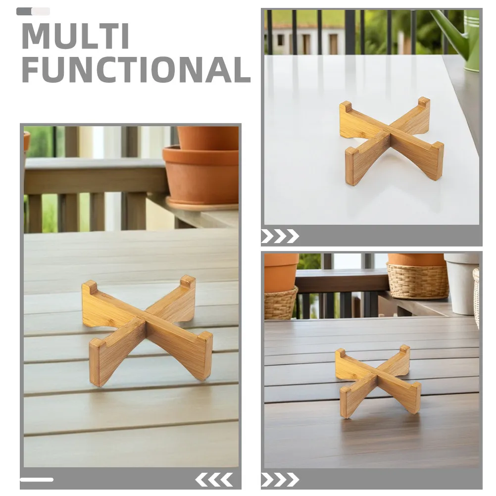 Flower Pot Stand Indoor Wooden Plant Stool Compact Tabletop Flower Shelf for Succulents Desk Living Room Easy Clean Sturdy view 6