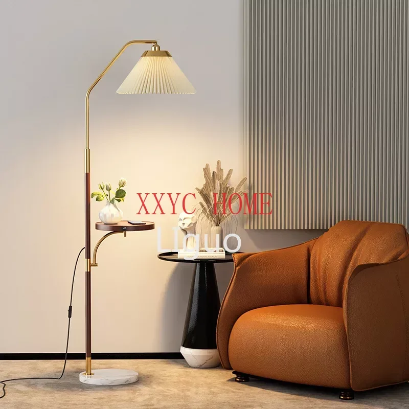 

Nordic Led Floor Lamp Living Room Stand Light Fixture Bedroom Bedside Lamp Home Decoration Night Light Fabric Lampshade Gold