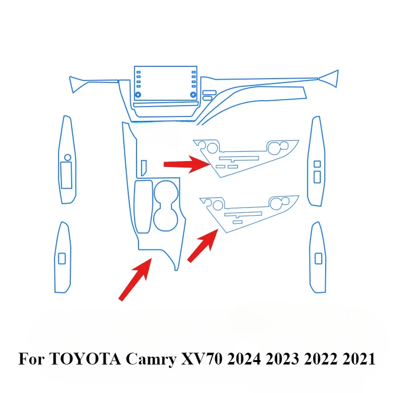 

Защитная пленка для TOYOTA Camry XV70 2024 2023 2022 2021, аксессуары PPF, интерьерная прозрачная TPU GPS-панель шестерни, центральная консоль