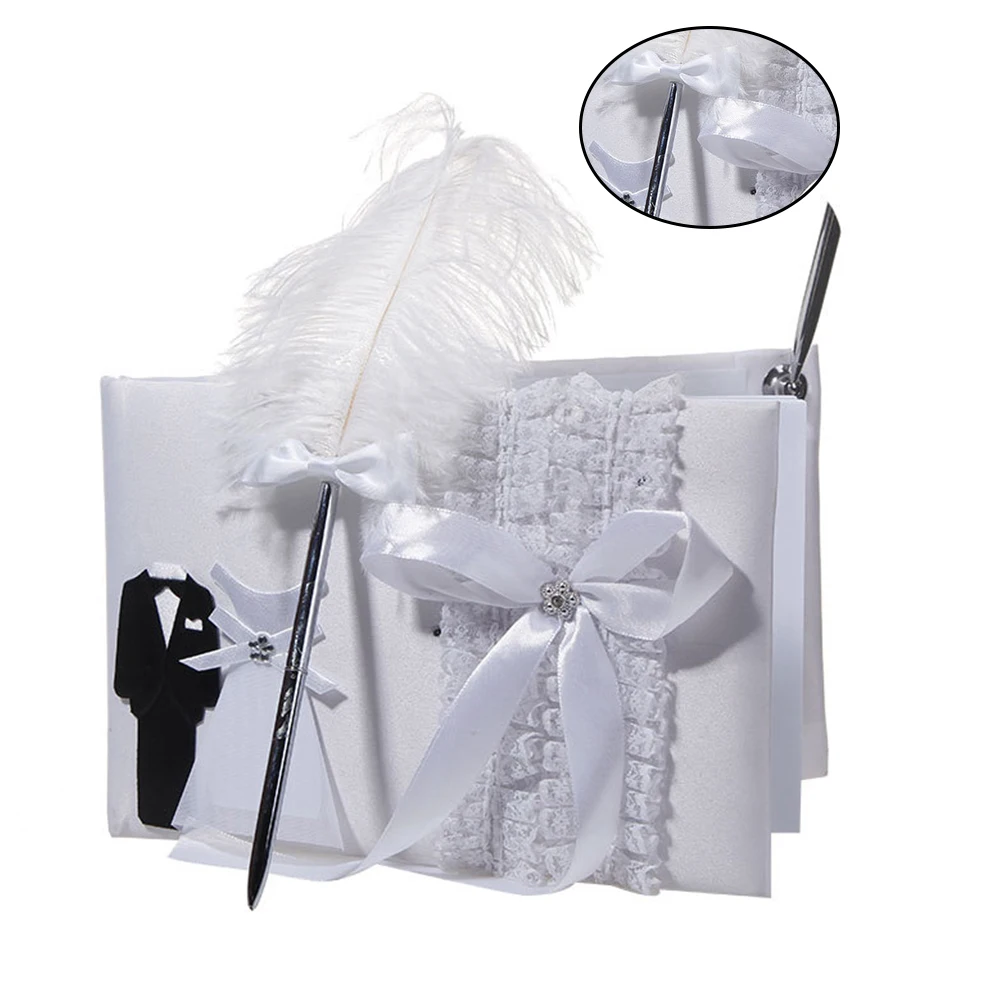 

Wedding Guest Book Elegant Pearl Design Practical Sign Book for Party Decoration Personalized Supplies