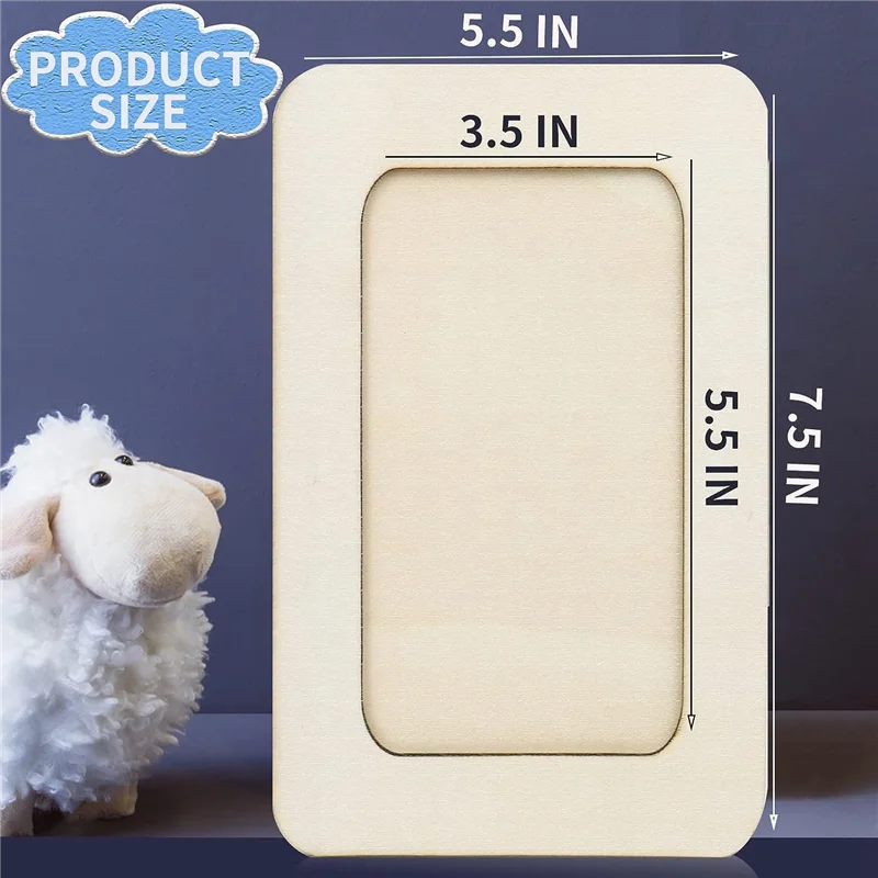 

A71Z 12 Pieces DIY Wood Picture Frames Unfinished Solid Wood Photo Picture Frames for 4 X 6 in Photos, Standing Photo Frames
