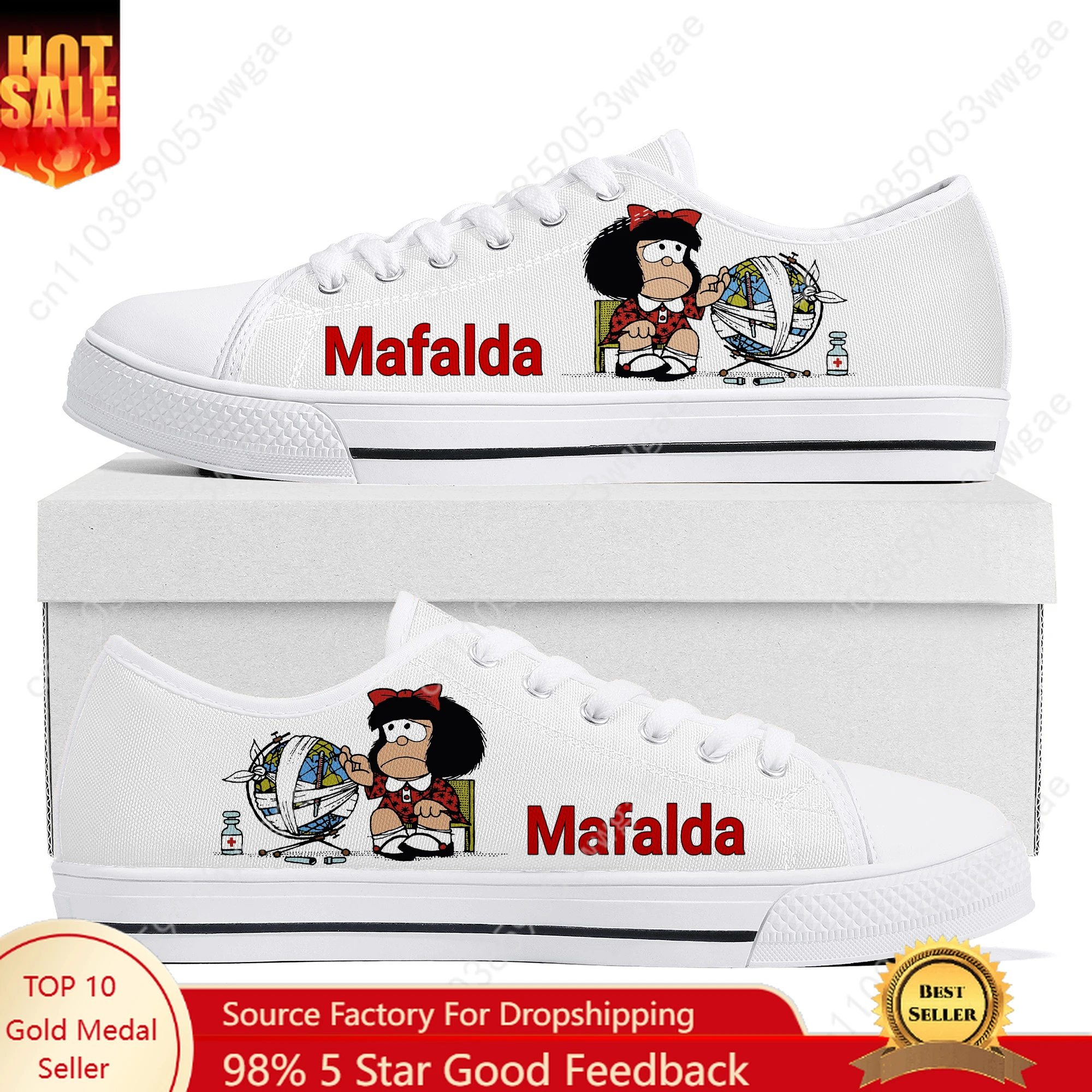 

Mafalda Low Top Sneakers Mens Womens Canvas Sneaker High Quality Confortable Casual Couple Shoes Cute Cartoon Tailor-made Shoes