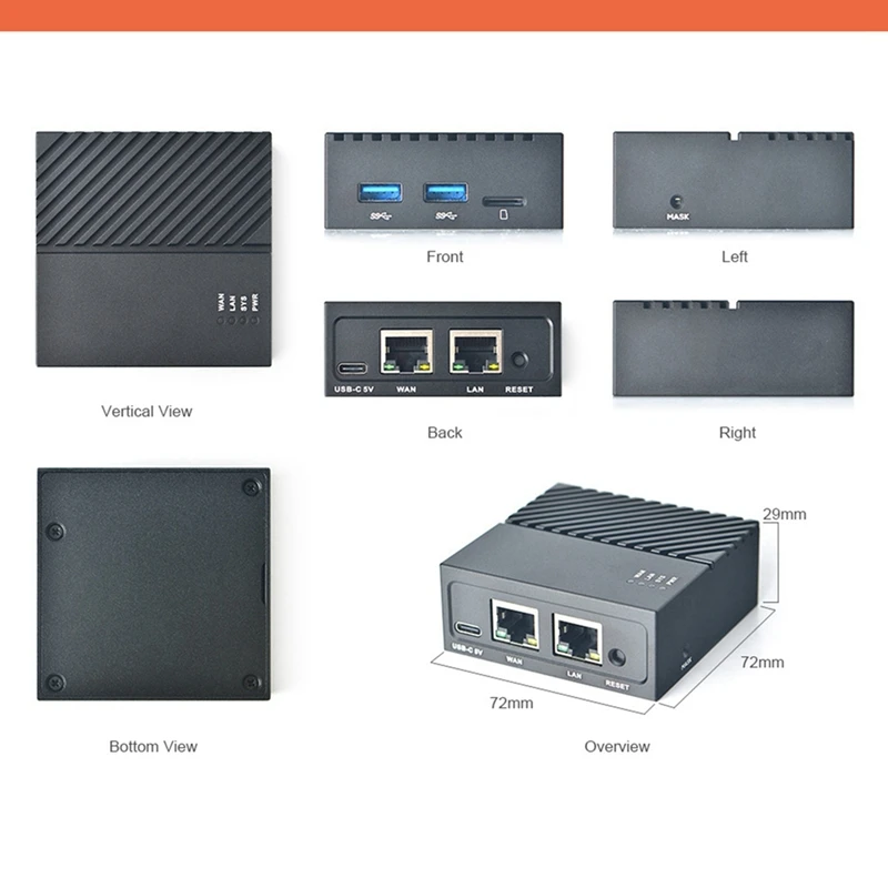 Nanopi R4SE Mini Router 4G + 32G EMMC Dual Gigabit Ethernet Ethernet Gateway RK3399 USB3.0 Dua Arah