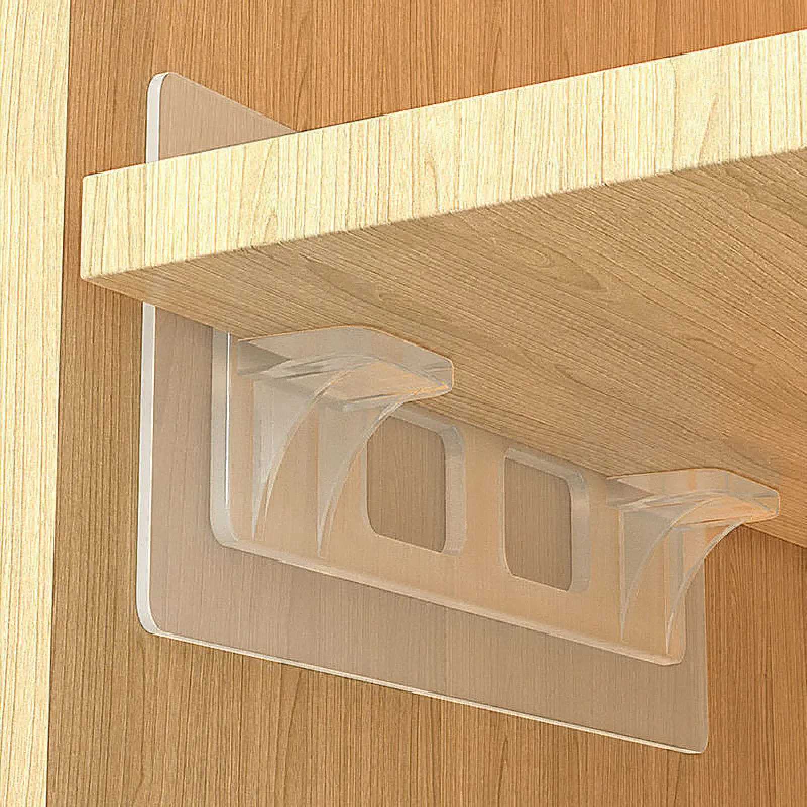 

12Pcs Acrylic Cabinet Shelf Pegs Punch Free Adhesive Shelf Supports Transparent Strong Load Bearing for Bookshelves Wardrobes