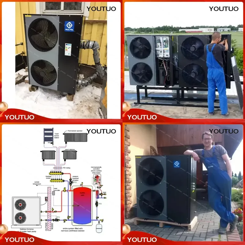 Hot Sale EVI DC Inverter Air to Water Heat Pump 10KW 16KW 20KW R410A R32 Air Source Heating System for Home