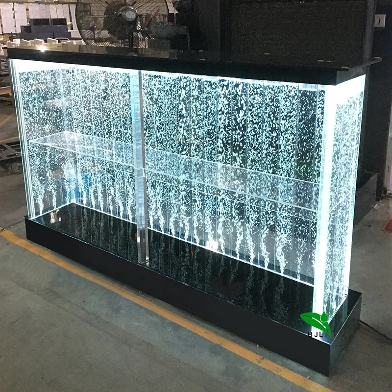 custom，Led water bubble bar table /  counter with shelf nightclub furniture for sale