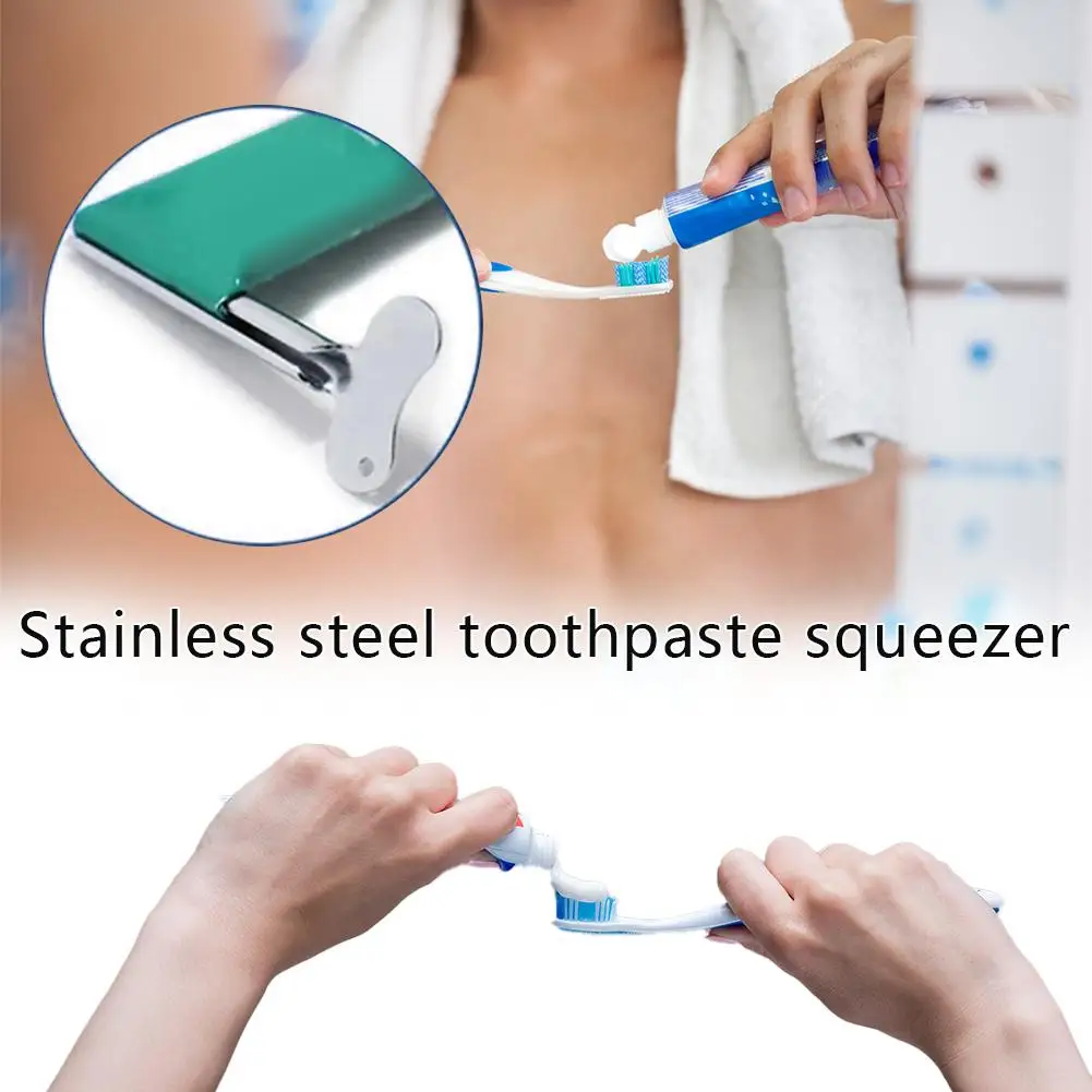 สแตนเลสสตีลยาสีฟัน Squeezer Facial Cleanser Dispenser Tube เครื่องมือสําหรับยาสีฟันและโลหะอุปกรณ์ห้องน้ํา J6W5