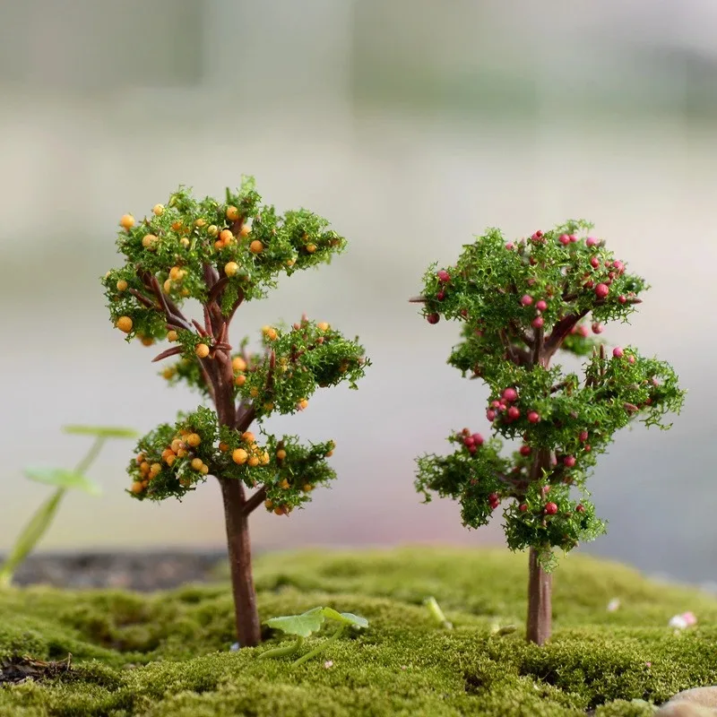 1PC Mini Tree Fairy Garden Miniatures Micro Landscape Resin Crafts Bonsai Figurine Garden Terrarium Accessories Supply