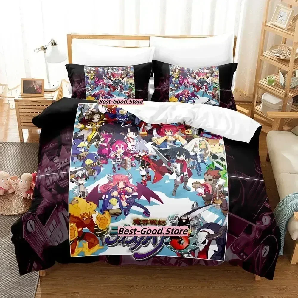 

New Disgaea 7 Bedding Set Duvet Cover Sheet Printed Bed Set Pillowcase Full Queen King Size Comforter Bedroom parure de lit Bed