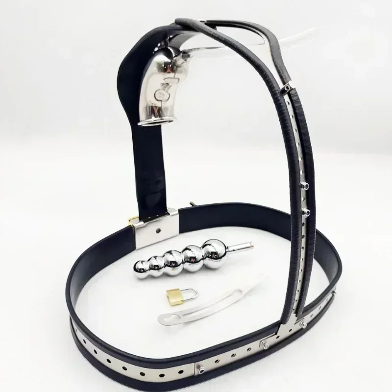 Metal Chastity Pants Male Urethral Lock Chastity Belt with Anal Plug Chastity Lock Anti Cheating Abstinence Fetish Sex Toys Men