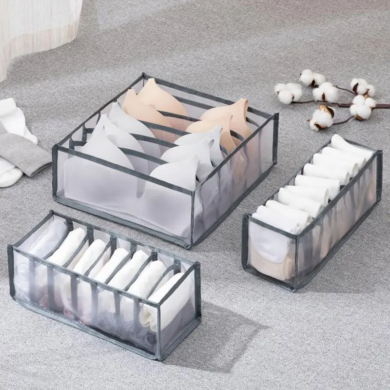 Underwear Bra Storage Bag Foldable Home Closet Organizer Wardrobe Clear Hanging Bag Tie Scarf Socks Storage Organizer Dormitory