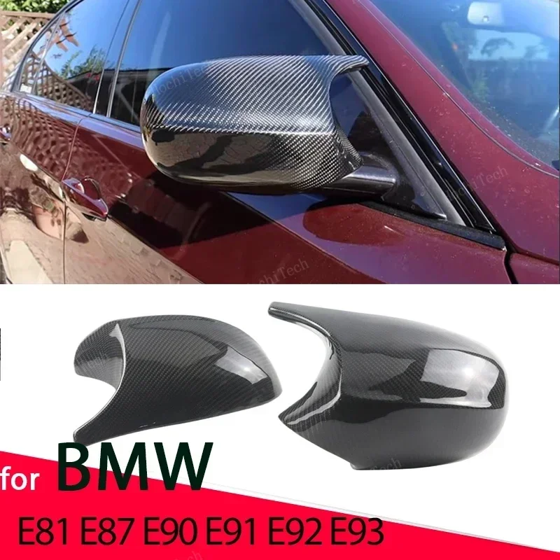 

High Quality REAL carbon fiber M Style Side Rearview Mirror Cover Cap Trim For BMW E90 E91 E92 E93 E81 E87 E82 E88 3 1 Series