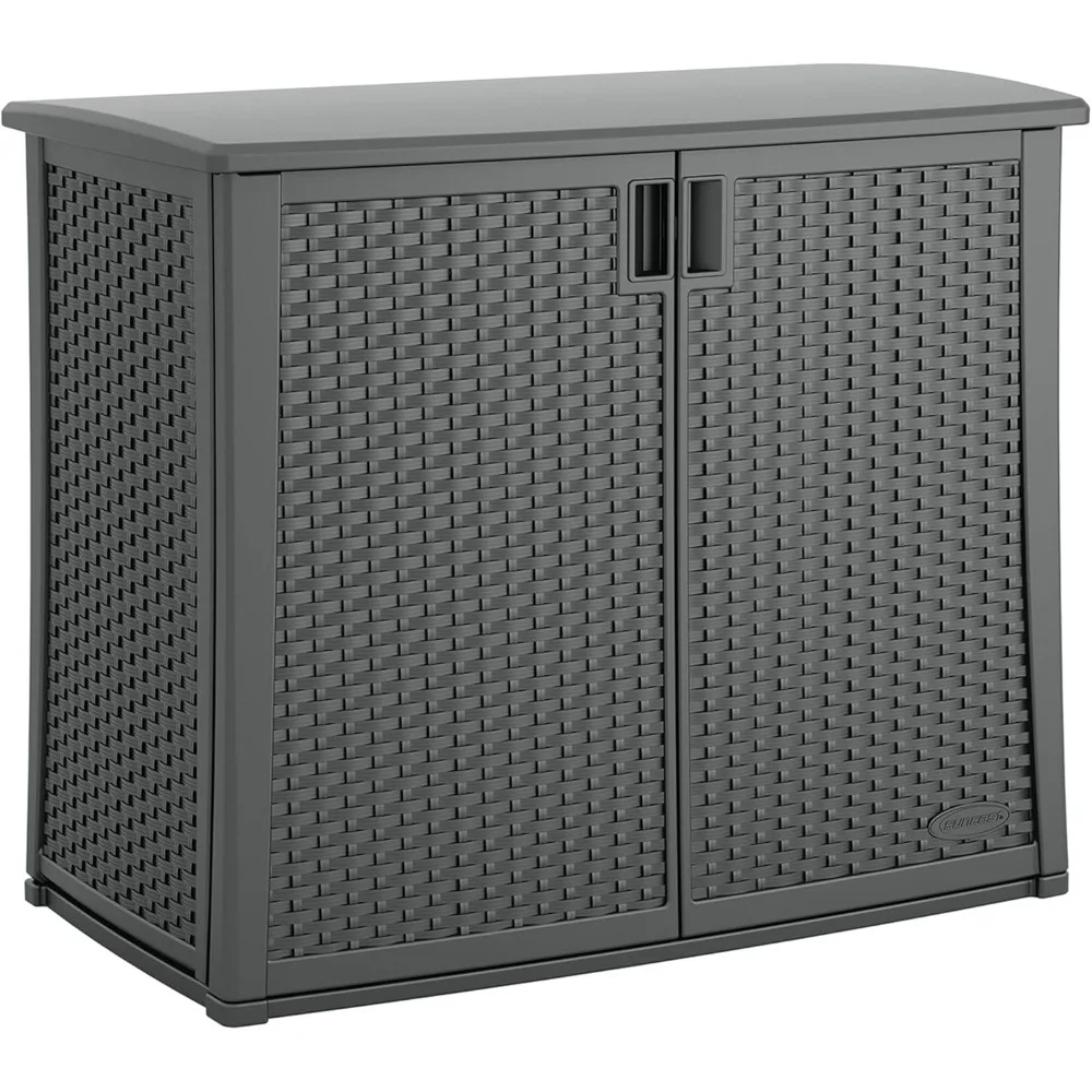 Outdoor Storage Cabinet with Pad-Lockable Doors, Freestanding Outdoor Patio Storage Unit, 42