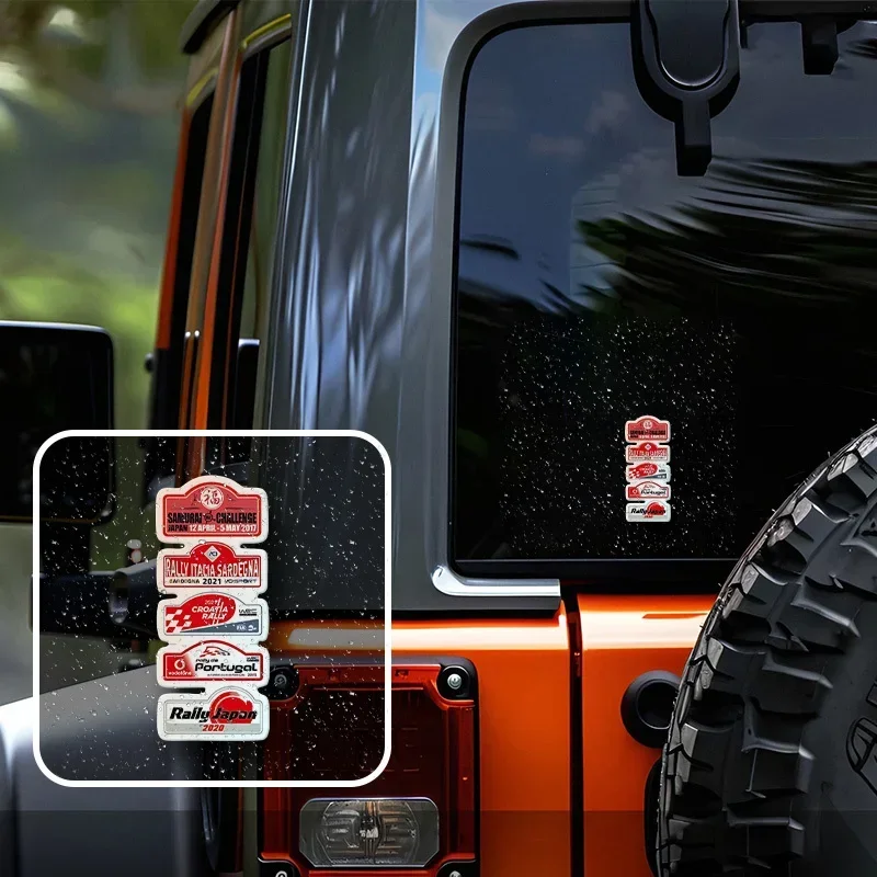 1 SET „Trendy Rally Racing Car“-Aufkleber, Multi-Country-Rally-Event-Designs, wasserfeste Vinyl-Aufkleber zum Personalisieren Ihres Autos