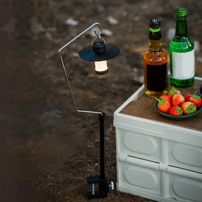 

Lantern Hanger Lantern Holder With Light Foldable Camping Lamp Rack Aluminum Alloy Lighting Bracket For Hiking Indoor Desktop