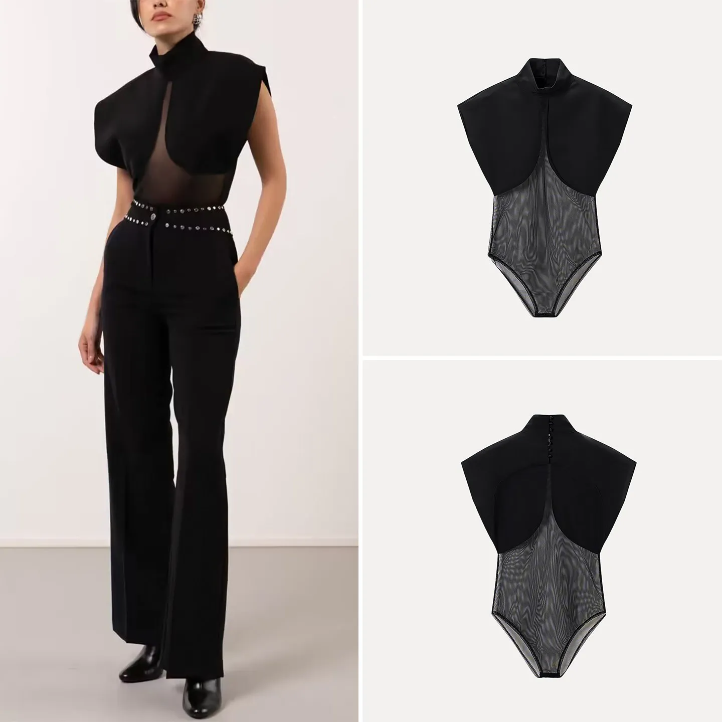 

Fashionable Sleeveless Slim Fit Jumpsuit Women's Clothing 2026 New Summer High Waist Straight Leg Short Pant High Waist