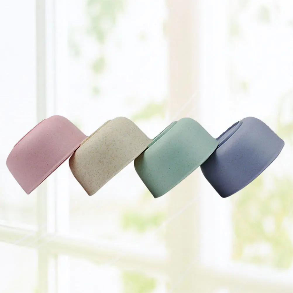 

4 шт., экологически чистые детские миски из пшеничной соломы, наборы против ожогов, гладкие края, идеально подходящие для независимого питания и подарков