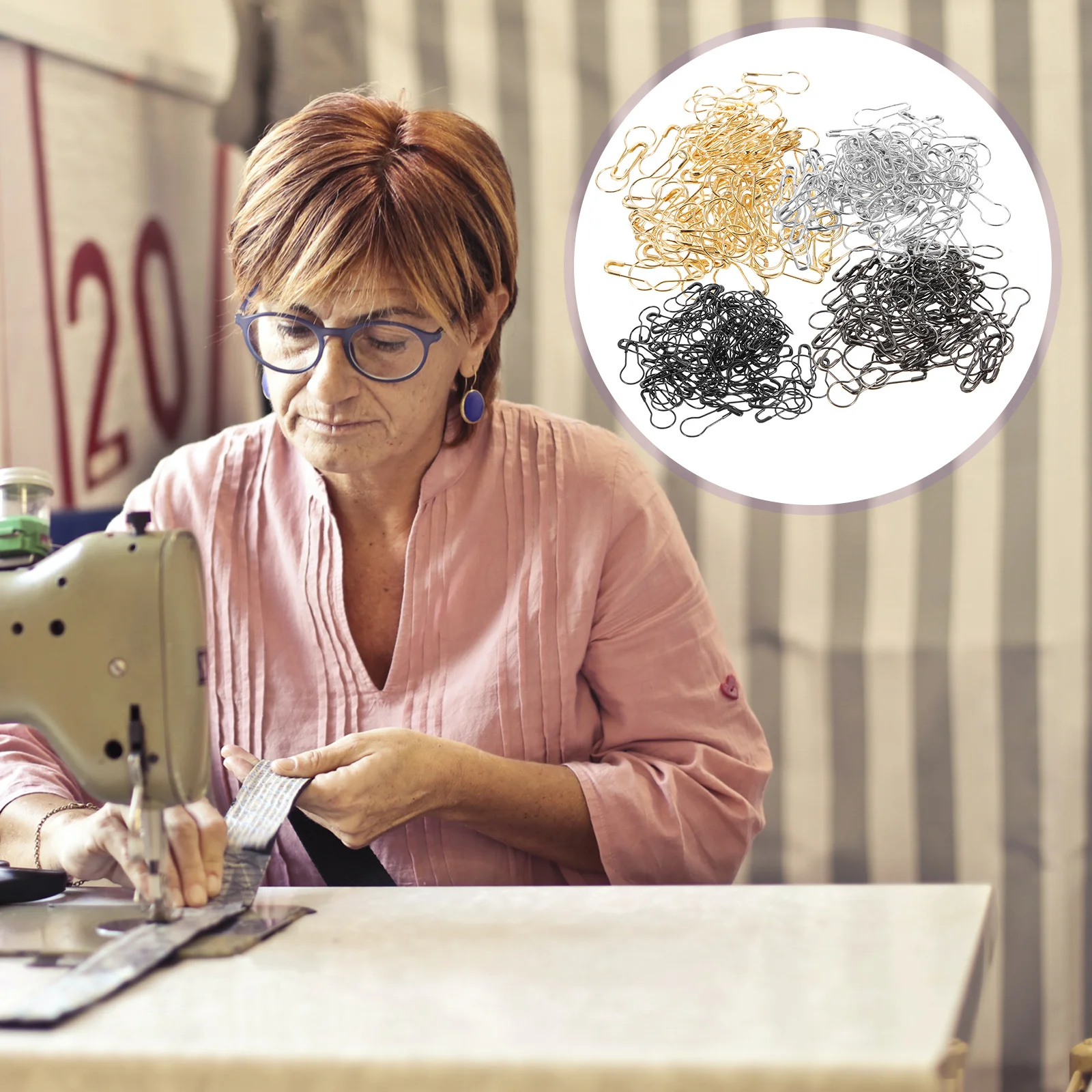 

400Pcs Metal Safety Pin Mini Gourd Durable Brooch Clip Multi-Use DIY Sewing Fixing Pins for Clothes Safety Pin