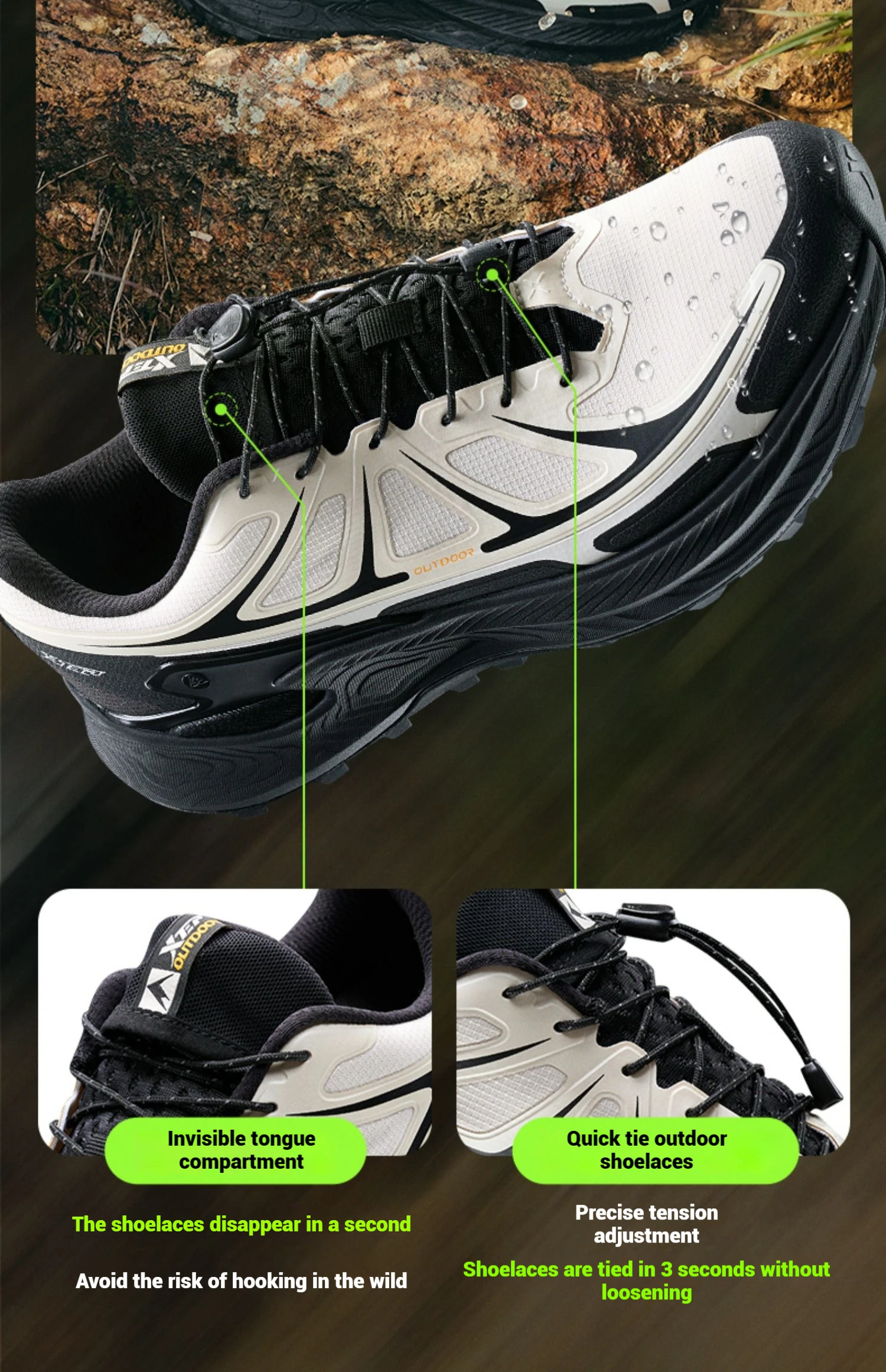 Xtep Chase Mountain Herren-Wanderschuhe, Sommer, rutschfest, stoßdämpfend, leicht, Outdoor-Sneaker 875319170005 – Detail 16