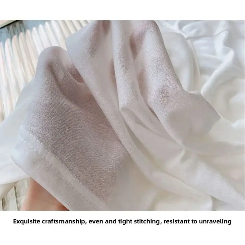 Copricostume per bikini T-shirt larghe Abbigliamento da spiaggia estivo trasparente Camicie con fondo semplice Top a maniche lunghe con protezione UV leggera