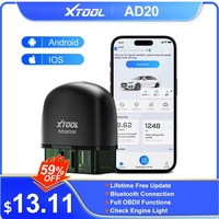 XTOOL AD20 Bluetooth OBD2 Scanner For Engine System Diagnostic Code Reader HUD Display Perfromance Test Lifetime Free Update