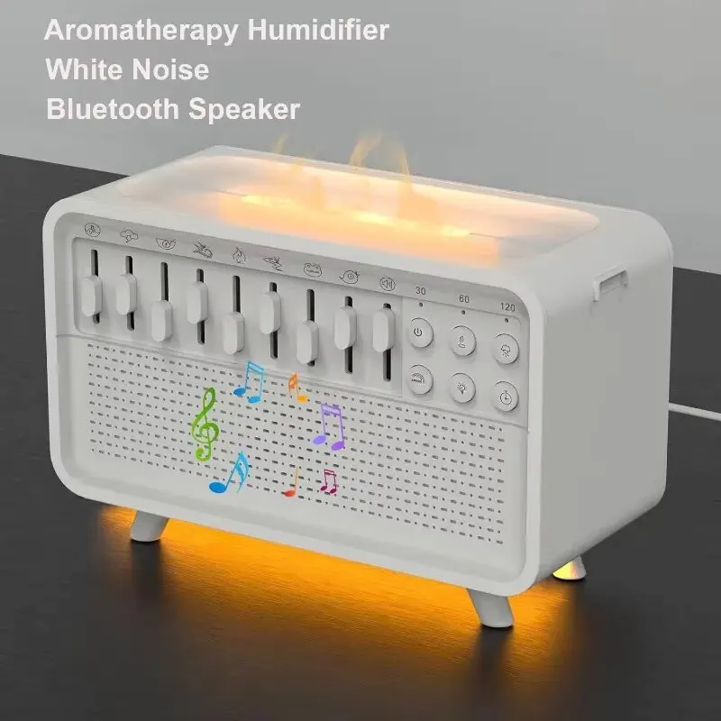 

NEW White Noise Machine Diffuser Air Aroma Diffuser Humidifier With 8 White Noise Adjustable, Night Light, Bluetooth Speaker