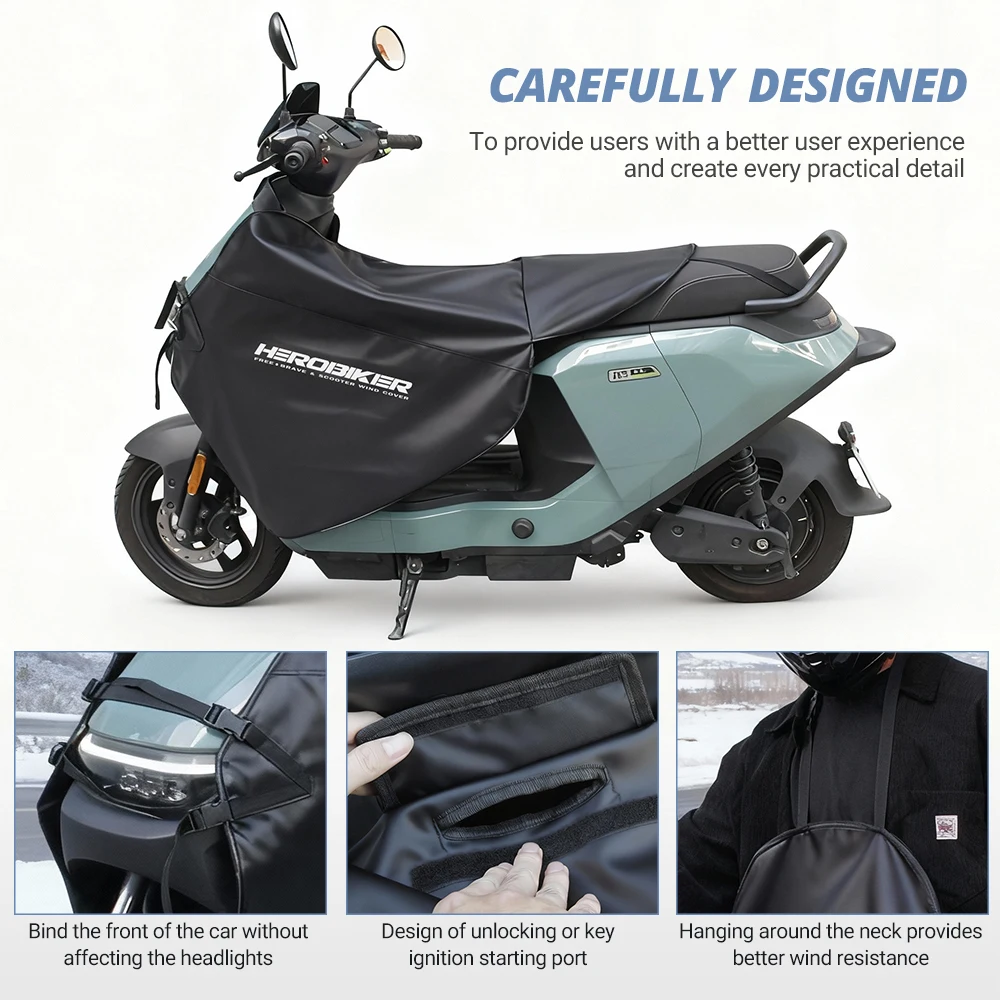 

HEROBIKER Motorcycle Windproof Rider's Warm Leg Cover Scooter Winter Windproof Cold Proof Waterproof Windshield Cover
