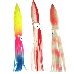 Cebo suave Artificial de goma de PVC, cebo suave de pulpo, faldas de calamar, señuelo de pesca suave, señuelo de pesca para curricán, 1 unidad, 18cm, 14g