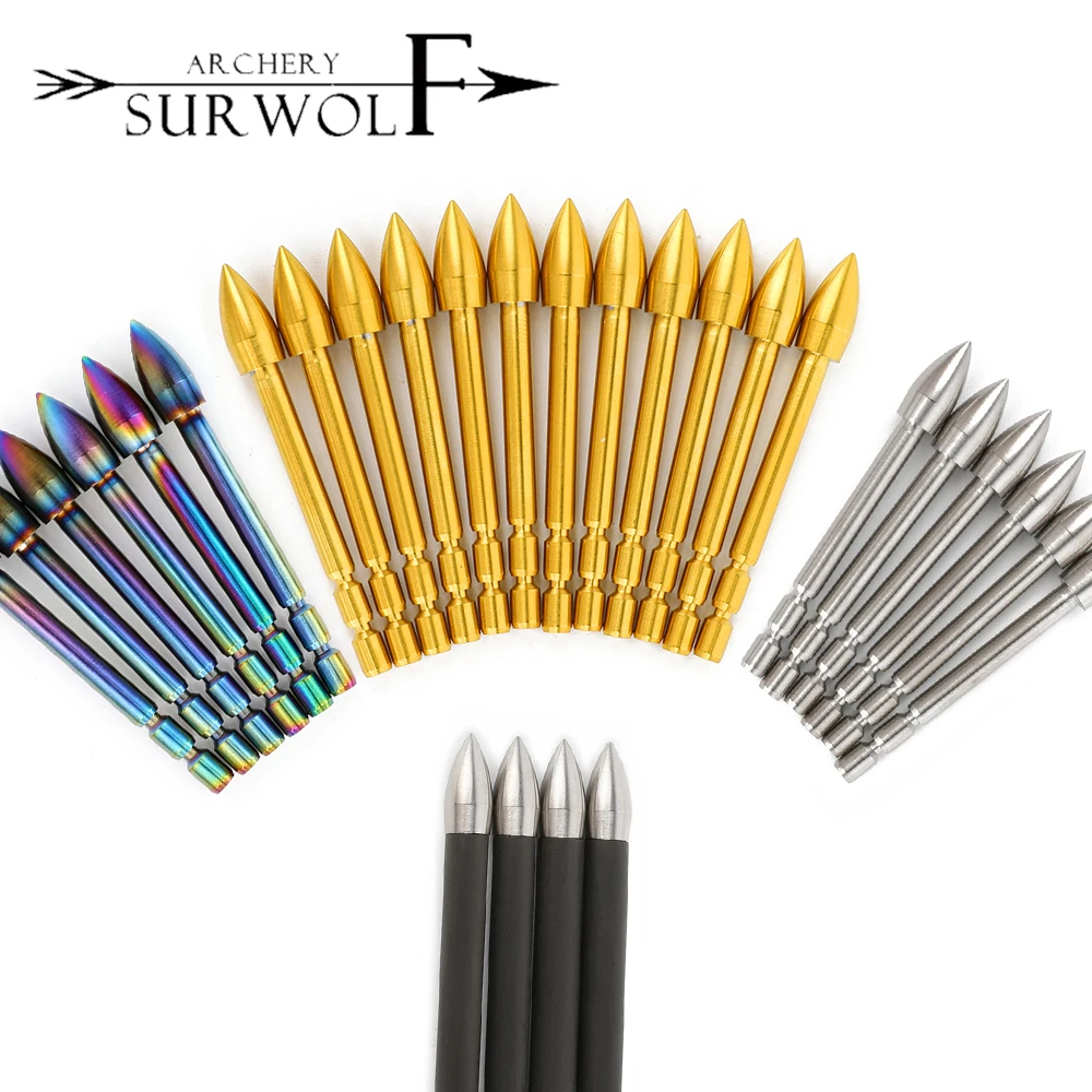

6/12 шт., наконечники для стрелы из лука, карбид вольфрама, 120 зерен, наконечники для стрел, OD4,83/5,03/5,30 мм для охоты на стрелы из углеродного стекловолокна