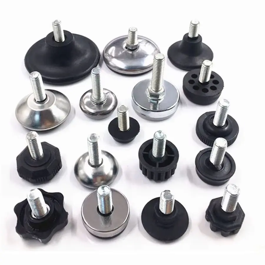 2/4/8 piece M8 screw leveling feet adjustable height furniture foot base diameter 16/18/20/23/27/28mm