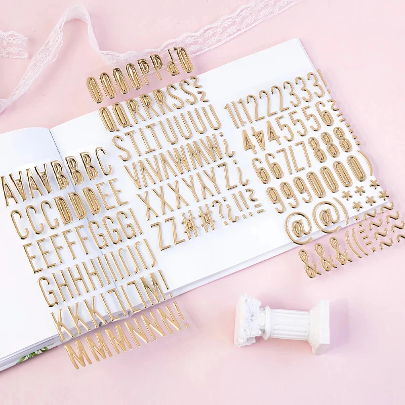 3 Sheet Pack 3D 3D Alphabet and Number Stickers，Self-adhesive Letter Stickers，Applicable DIY Handmade、Decorations for Planners