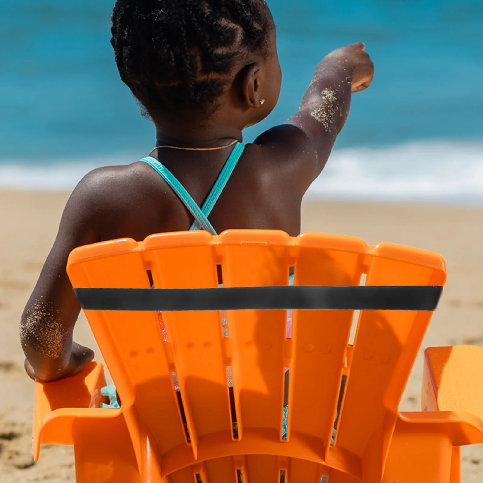 

4Pcs Elastic Silicone Towel Bands Stretchable Beach Chair Straps Windproof Portable Beach Essentials Waste Bucket Band