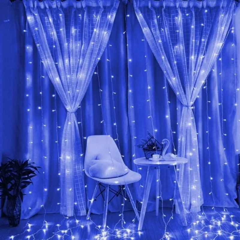 Imagem -05 - Usb Curtain Led String Light Feriado Natal Decorações de Casamento Fada Garland Lamp Decor para Casa Quarto Janela Jardim