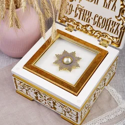 HTISOK Orthodox Cross Jesus Crucifix Articulos Religiosos Church Decoration Cross Ornament Relic Chest Protective Case