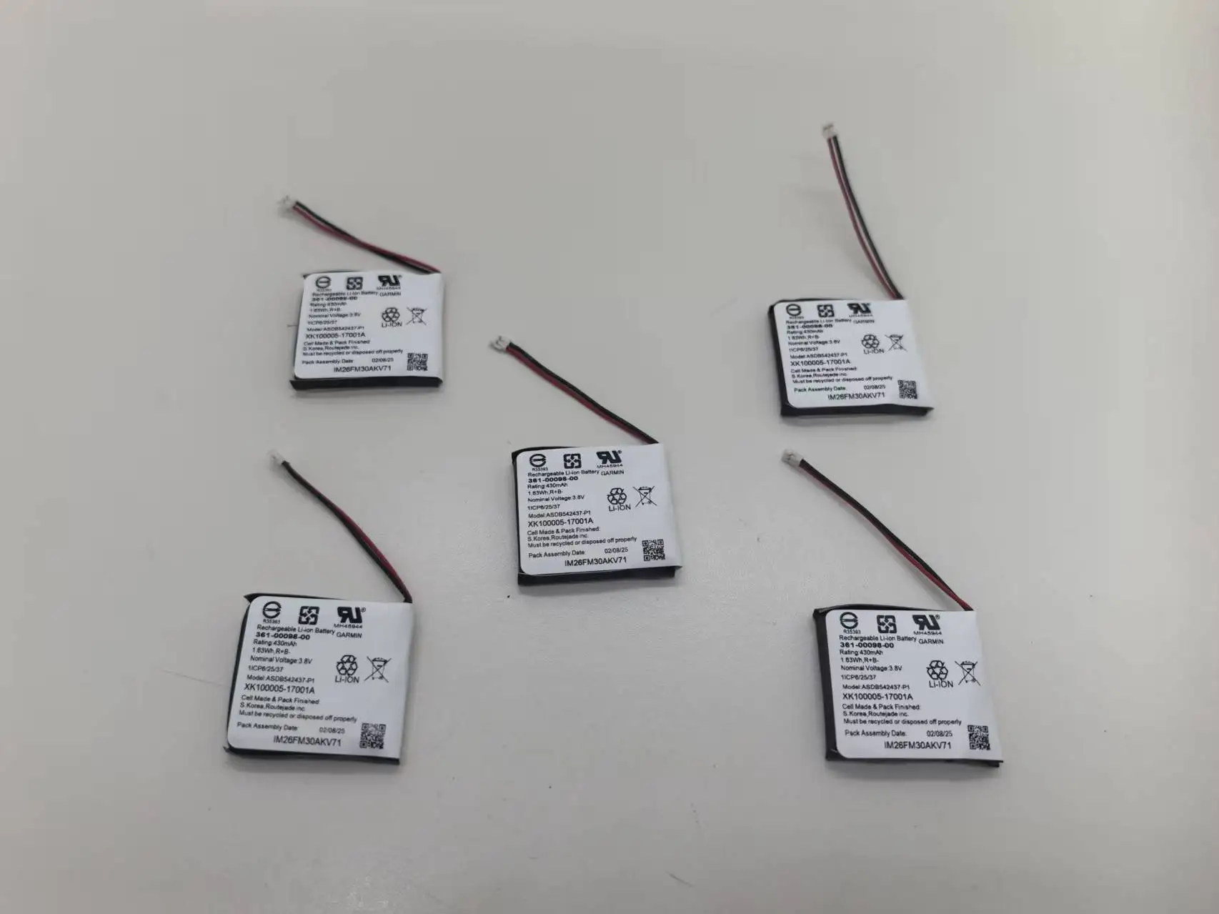 

5pcs 361-00098-00 Replacement Battery 410mAh / 1.56Wh Compatible with Garmin Fenix 5X, Fenix 5X Running