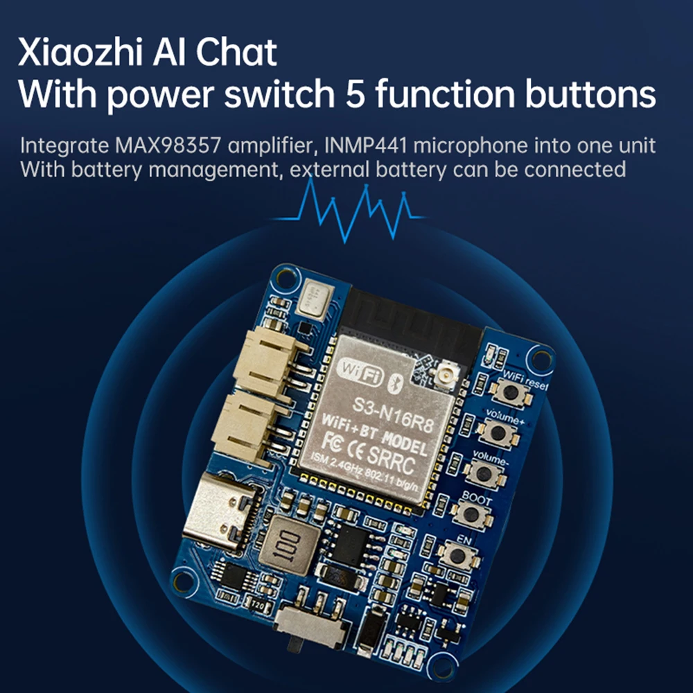 ESP32-S3 Sprachchat-Modul TP5400 Batterie Xiaozhi KI-Künstliche-Intelligenz-Entwicklungsboard unterstützt DeepSeek Großmodell – Detail 7