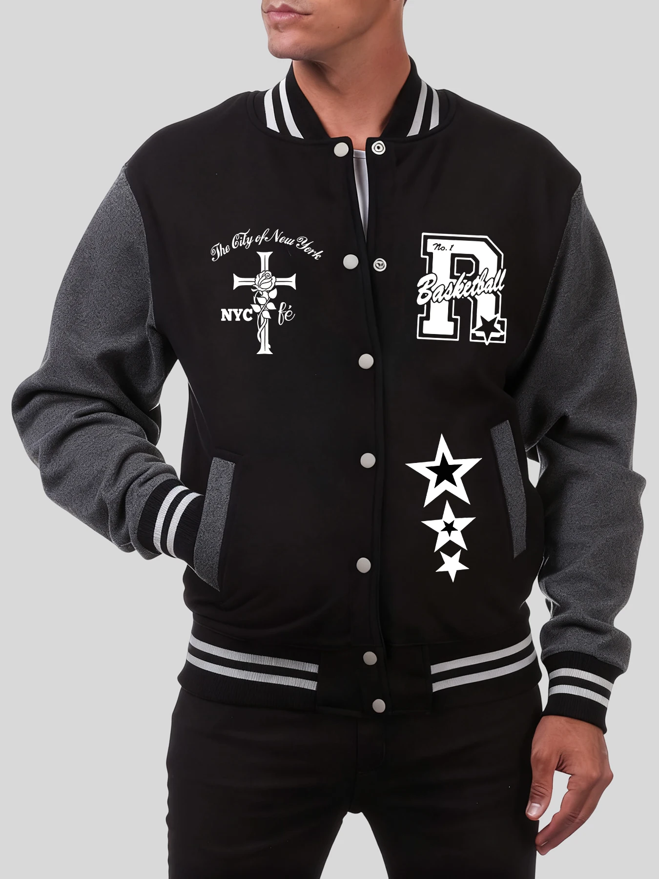 

Мужская бейсбольная форма с принтом «Город Нью-Йорка No», повседневная уличная одежда большого размера, винтажное универсальное пальто, флисовая осенняя одежда