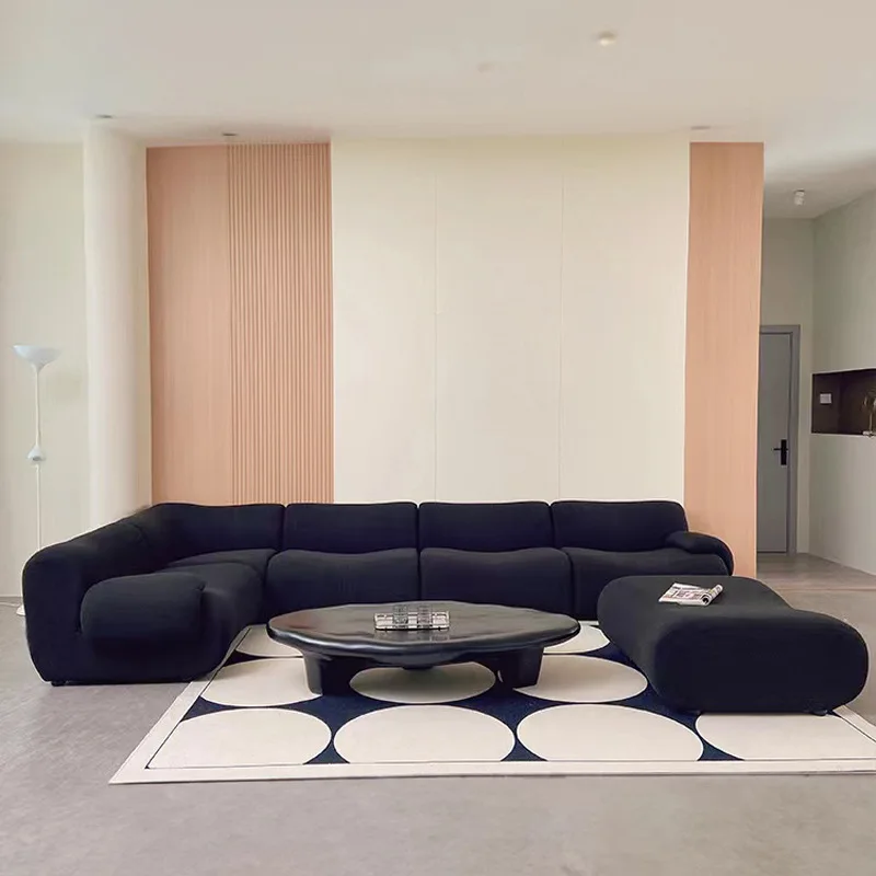 //Nordic Style Modular Combination Curved Sofa Vacuum Packaged For Living Room Furniture