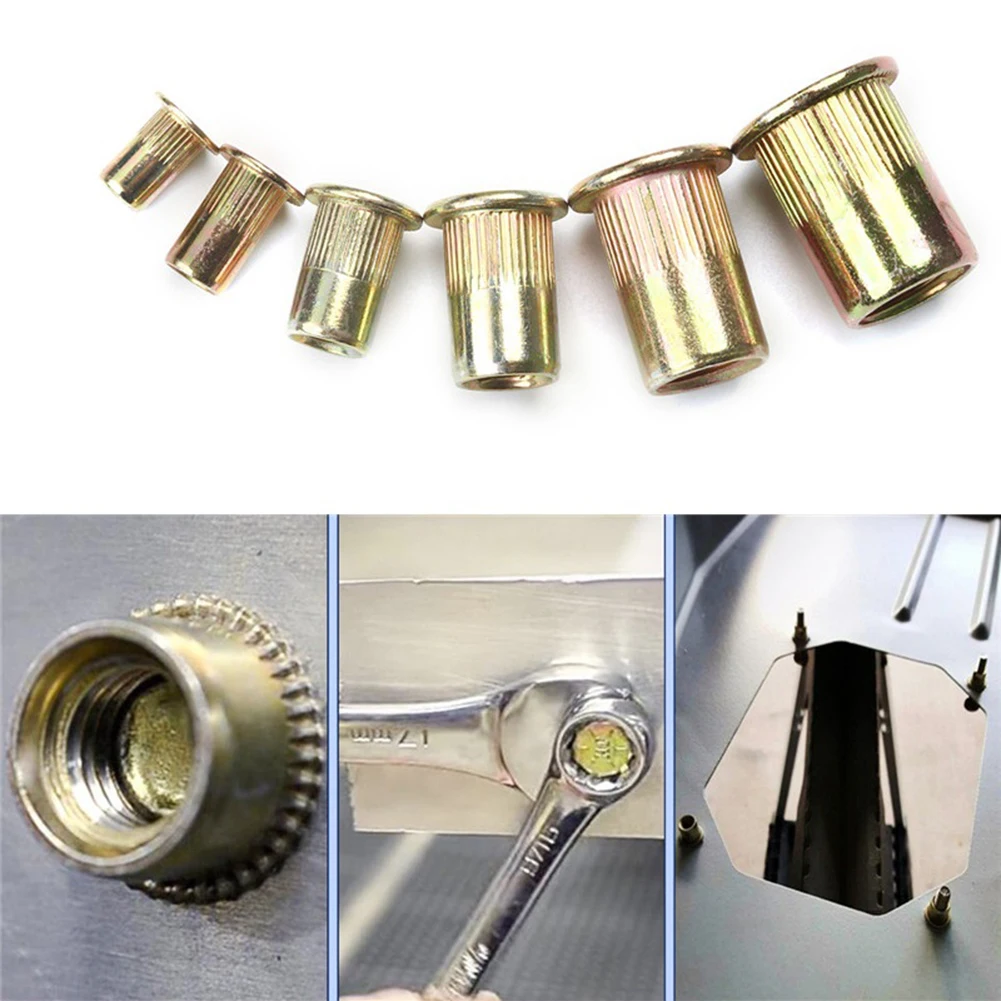 

210 Pieces Rivet Nut Kit 210pcs Fasteners 19x13x3cm Aluminum Rivet Nuts Easy Installation Lightweight Storage Box