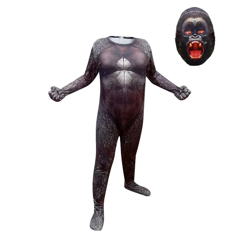 ملابس مضحكة للأطفال الأولاد ملابس بيجامات على شكل حيوانات أورانجومان كيجو نيسيي أزياء غوريلا ملابس منزلية لحفلة عيد الميلاد GI D