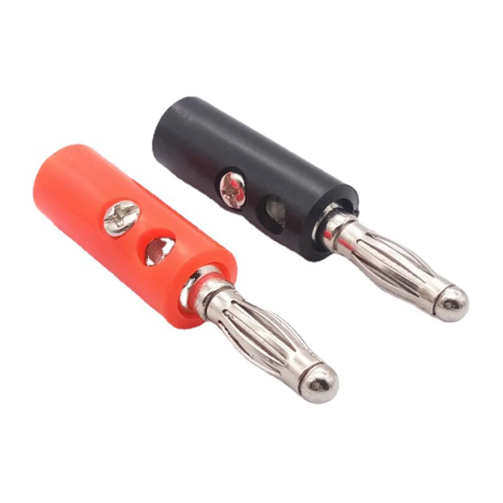 10 шт., черный + красный провод, аудиокабель для динамика, штекер типа «банан», штекер типа «банан», диаметр 2 мм до 5 мм, провод для динамика, аудиовинт 4 мм