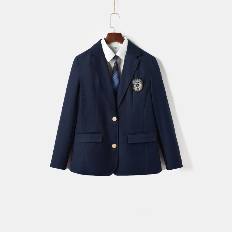 Blazer uniforme japonês JK estilo acadêmico para estudantes do ensino médio e universitário, uniforme escolar outono/inverno de cor sólida