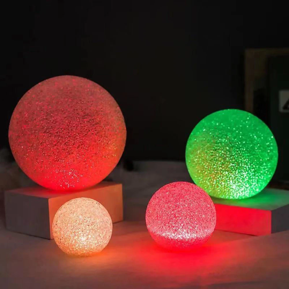 Lámpara de bola de cristal mágica luminosa, luz LED nocturna que cambia de Color, decoración para fiesta y Festival, 8/10/12/14CM