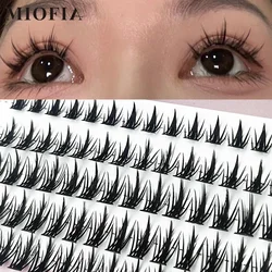 1 box/80 bunches Natural Eyelash Extension Eyelash Cluster 3D Russian volume individual Eyelashes bundles Lashes Makeup Tool